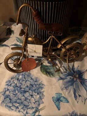 Gold Decorative Bicycle Accent - Home Accent mini bicycle, gold color